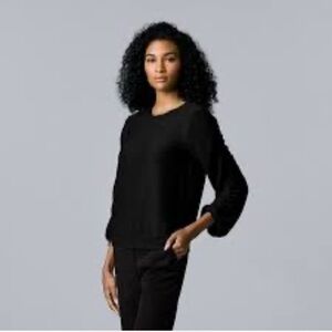 Simply Vera Wang Super Soft Ruched Sleeve Sweater
